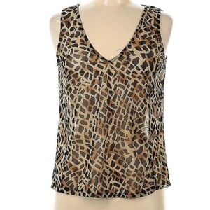 Marc Bouwer Sheer Animal Print Tank Top Sz M